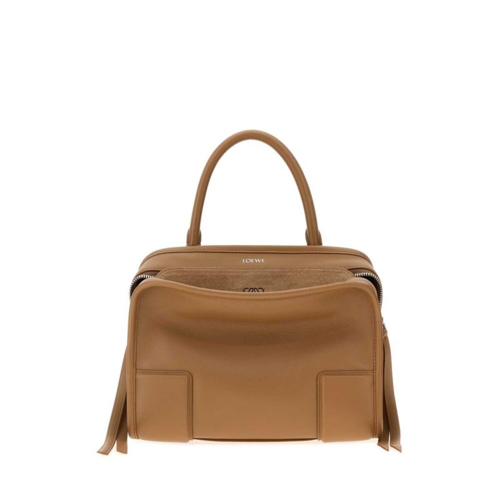 Loewe Women Camel Leather Small Amazona Handbag